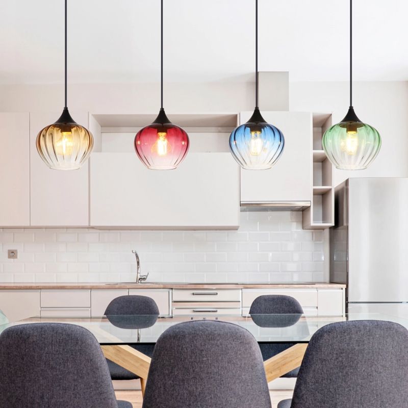 Suspension table à manger multicolore en verre, Herm