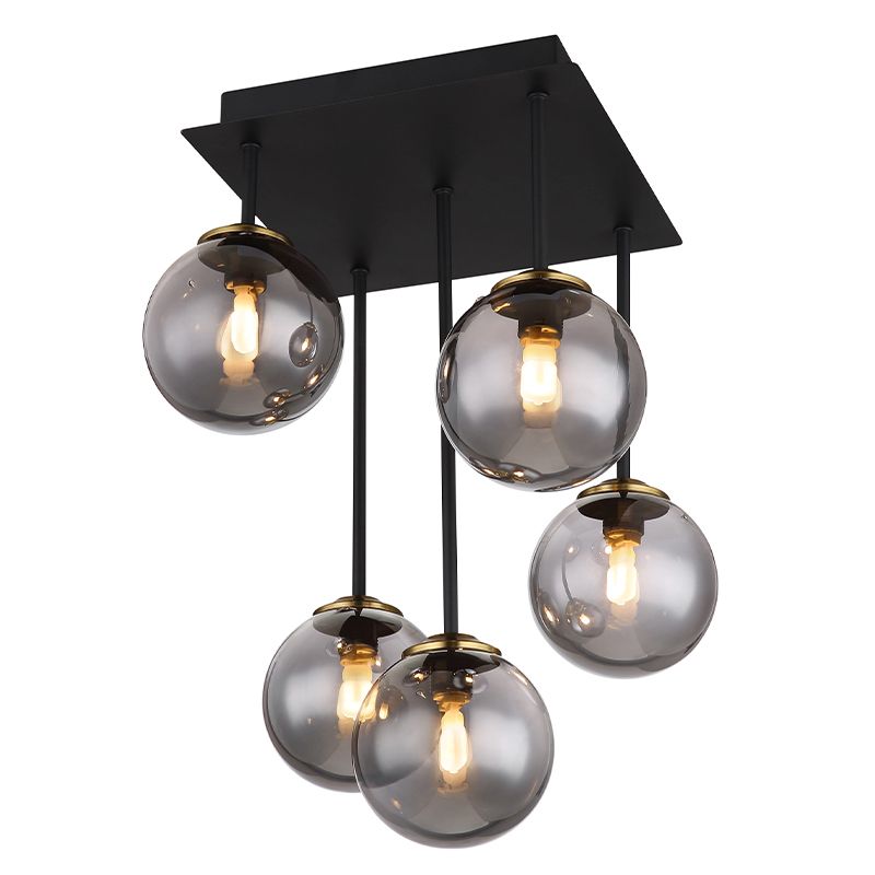 Plafonnier noir en verre, Ouahiba Plafonnier noir en verre, Ouahiba