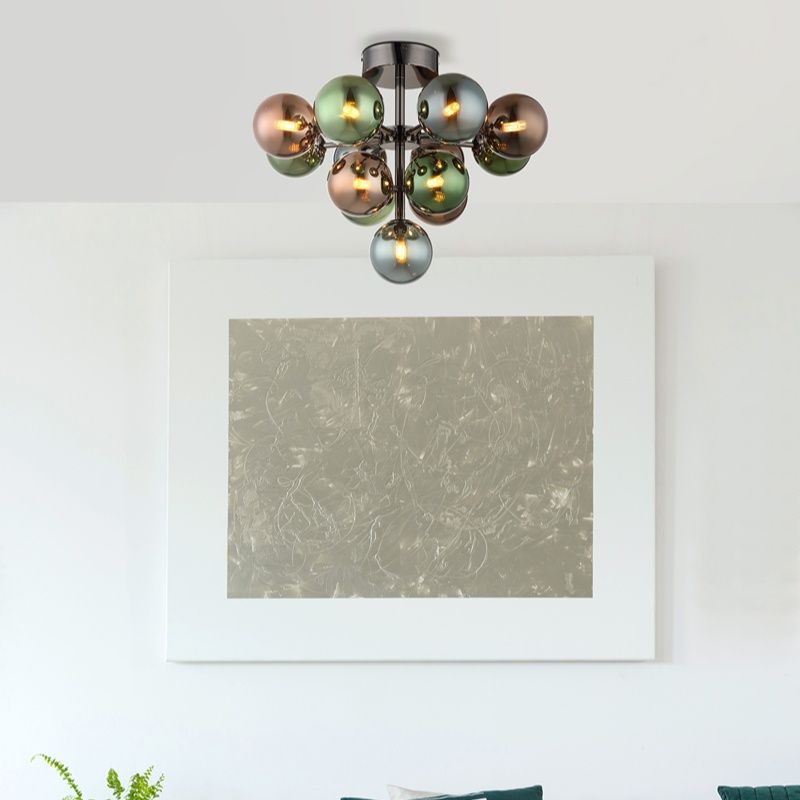 Plafonnier multicolore en verre, Gerke