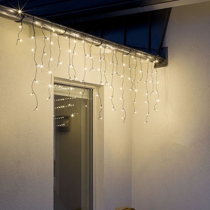 Extension de 3 mètres guirlande stalactite connectable, 70 cm de haut, blanc chaud, IP44, pour la série de base Extension de 3 mètres guirlande stalactite connectable, 70 cm de haut, blanc chaud, IP44, pour la série de base