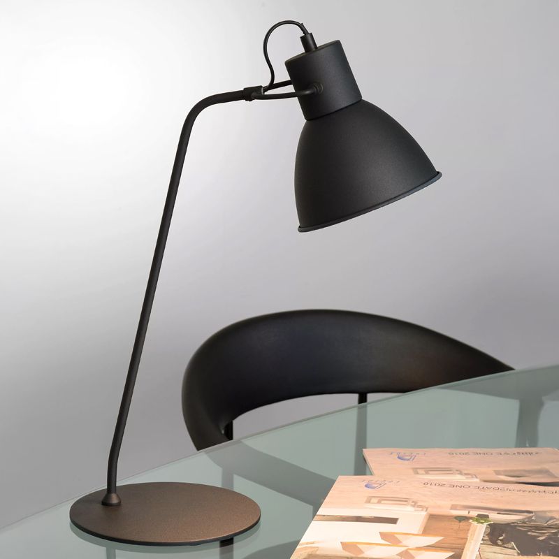 Lampe de bureau moderne noire, Shadi, avec interrupteur Lampe de bureau moderne noire, Shadi, avec interrupteur