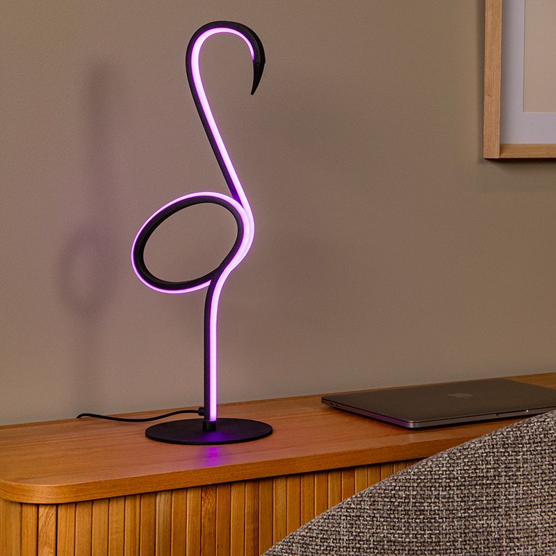 Lampe de table moderne noire, Flamingo, 5,5W, RGB LED, avec télécommande