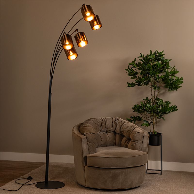 Lampadaire moderne couleur rouille, Rankos, avec interrupteur