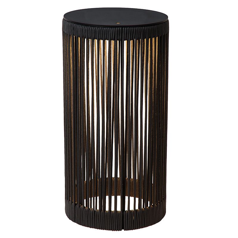 Lampadaire rechargeable moderne noire, Pingi, 3W, 3000K LED, IP44, gradable en 3 étapes
