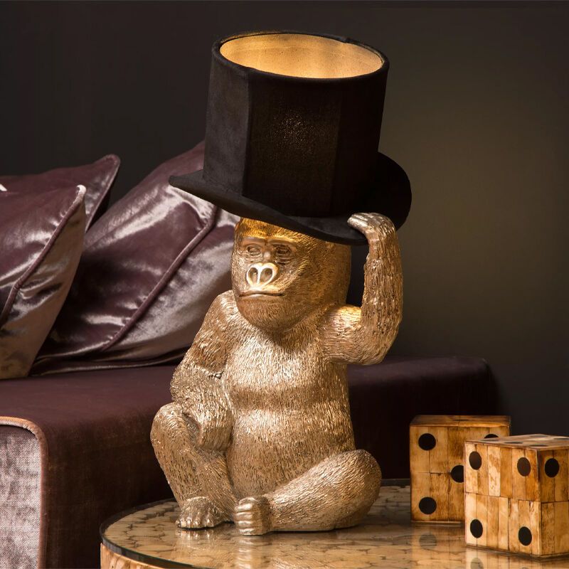 Lampe de table rétro dorée, Extravaganza Gust, avec interrupteur