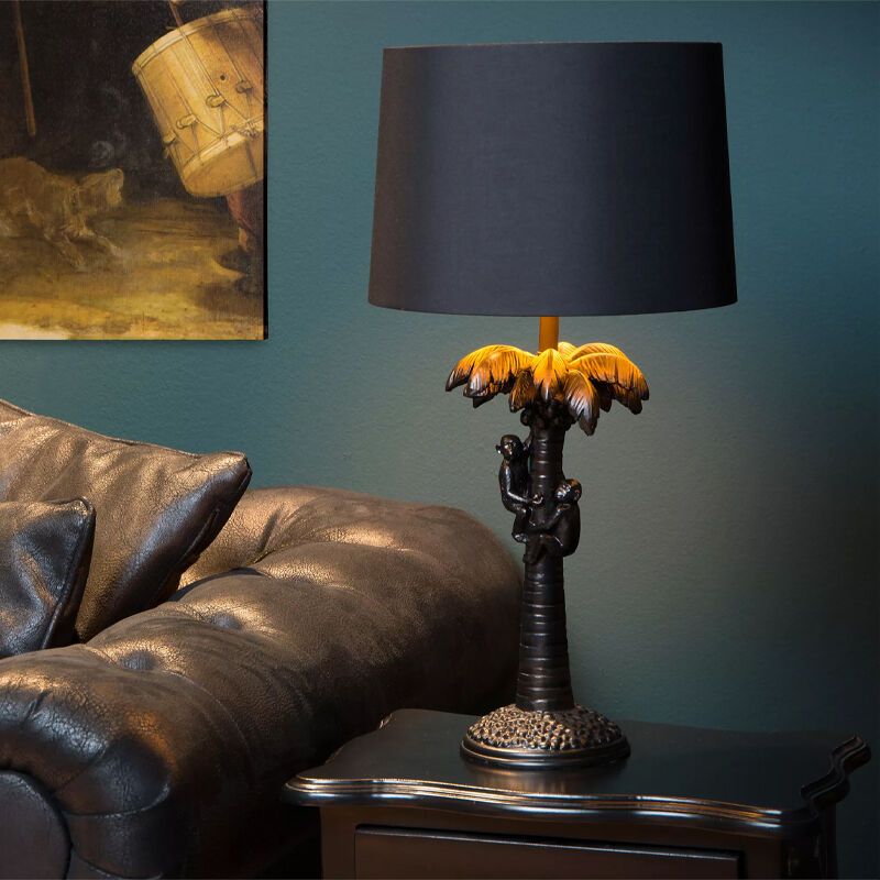 Lampe de table rétro noire, Extravaganza Coconut, avec interrupteur