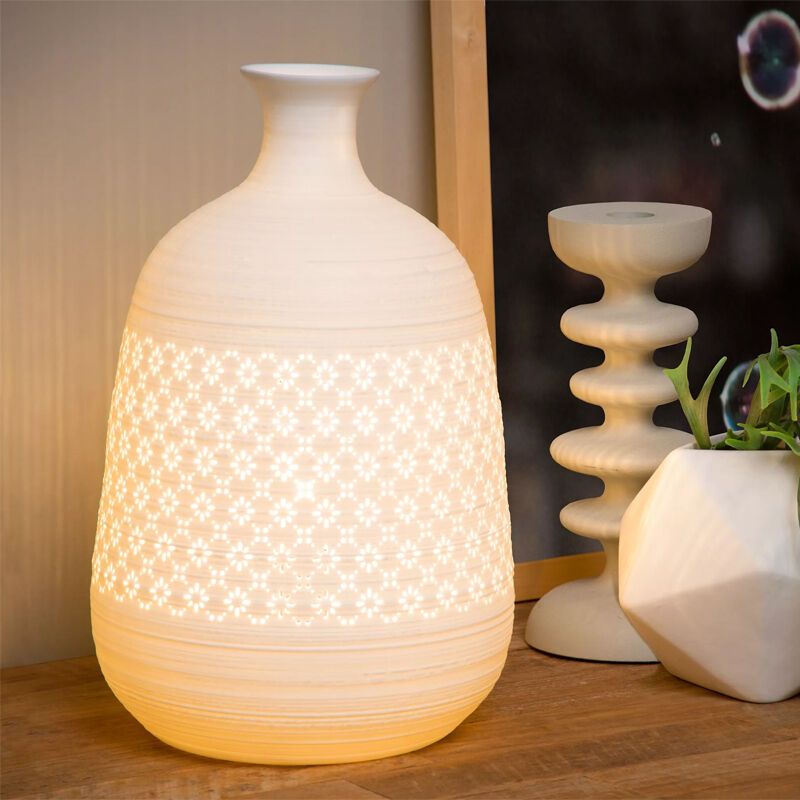 Lampe de table rétro blanche, Tiesse, avec interrupteur