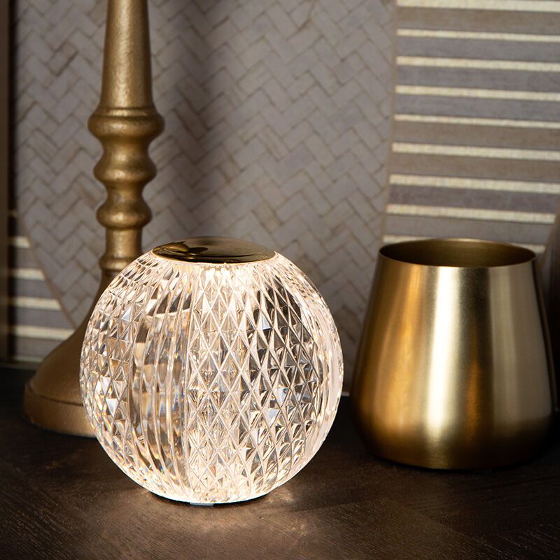 Lampe de table moderne transparente, Cintra, 1,5W, 3000K LED, gradable en 3 étapes