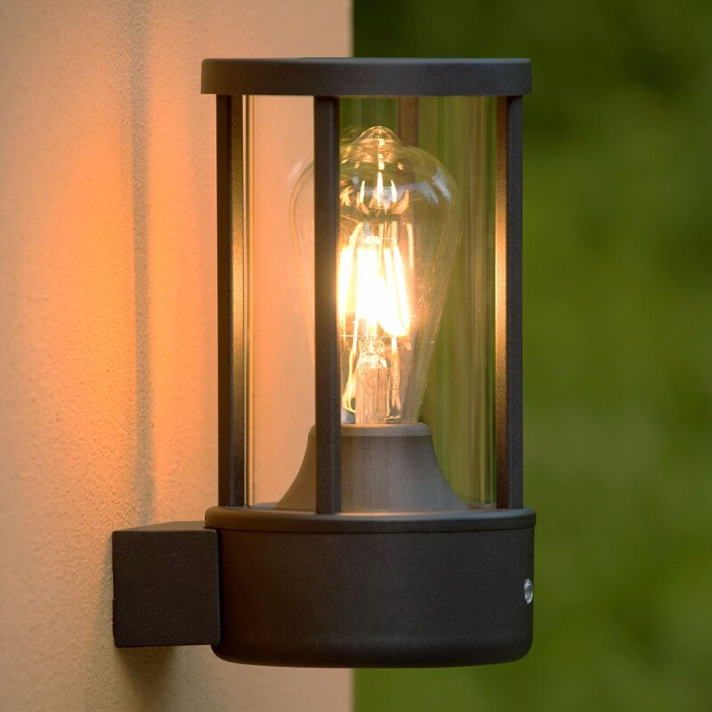 Plafonnier extérieur avec capteur crépusculaire moderne anthracite, Lori, IP44