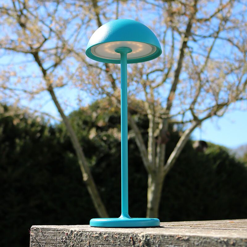 Lampe de table extérieur rétro bleue, Joy, 1,5W, 3000K LED, IP54, avec variateur tactile Lampe de table extérieur rétro bleue, Joy, 1,5W, 3000K LED, IP54, avec variateur tactile