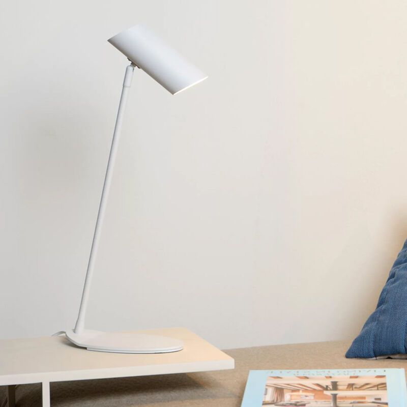 Lampe de bureau moderne blanche, Hester, avec interrupteur Lampe de bureau moderne blanche, Hester, avec interrupteur