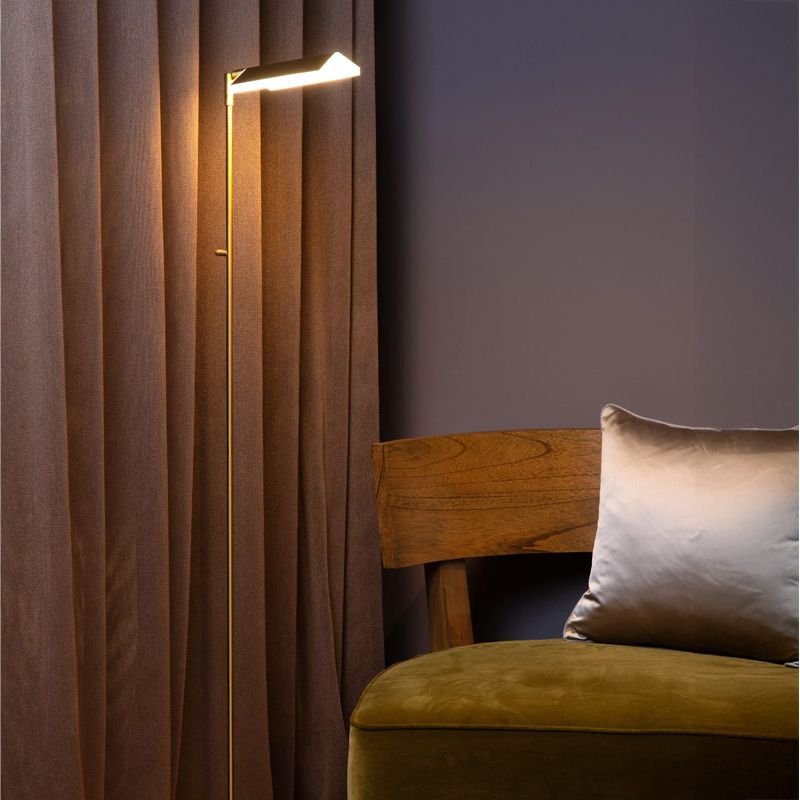 Lampadaire liseuse moderne laiton, Aaron, 12W, 2700K LED, avec variateur tactile Lampadaire liseuse moderne laiton, Aaron, 12W, 2700K LED, avec variateur tactile