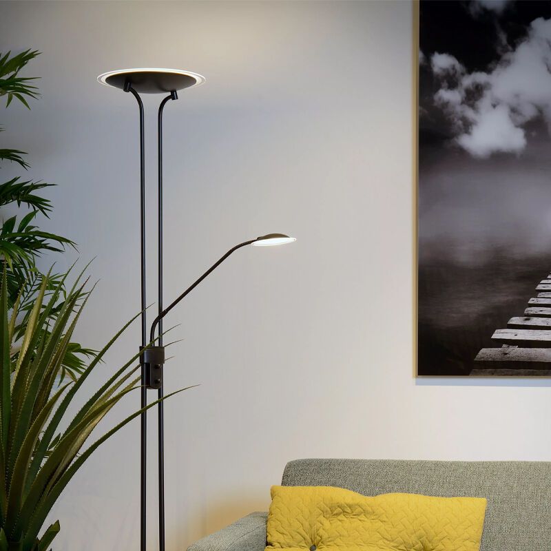 Lampadaire liseuse moderne noir, Champion, 20W, 3000K LED Lampadaire liseuse moderne noir, Champion, 20W, 3000K LED