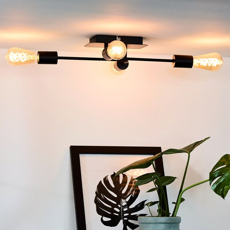 Lampe plafond moderne noire, Lester