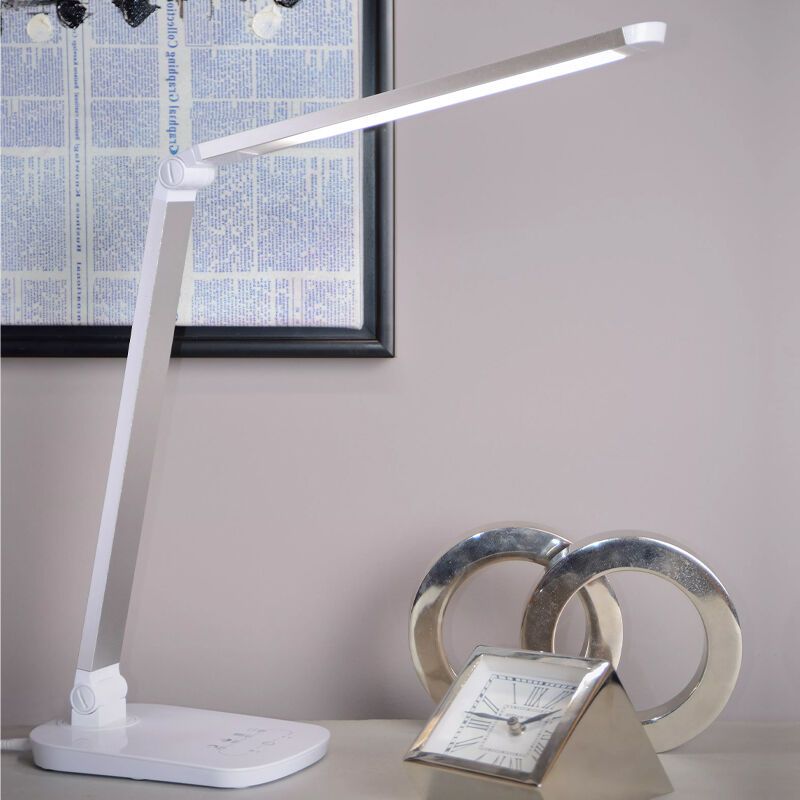 Lampe de bureau moderne blanche, Vario, 8W, 2700K LED Lampe de bureau moderne blanche, Vario, 8W, 2700K LED