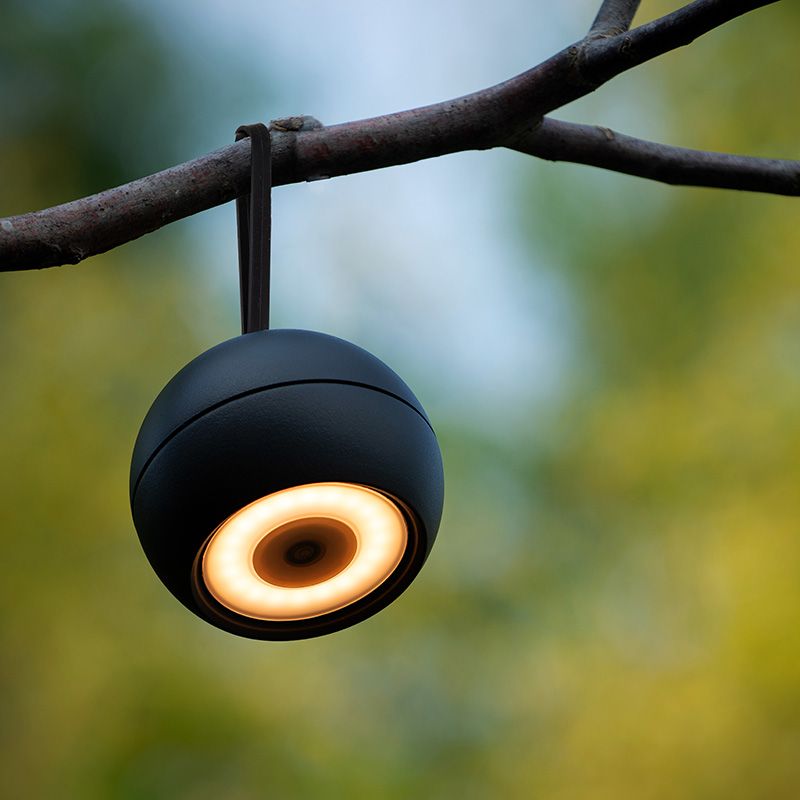 Applique murale rechargeable moderne noire, Lunex, 2W, 3000K LED, IP54, avec interrupteur