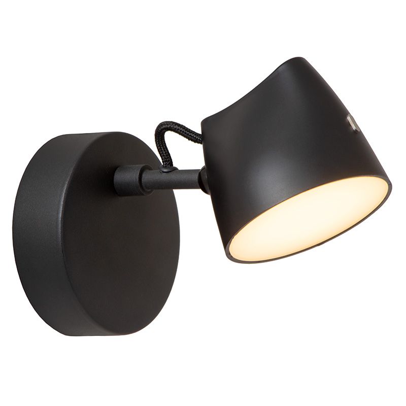 Applique murale rustique noire, Milne, 6W, 2700K LED, avec variateur tactile Applique murale rustique noire, Milne, 6W, 2700K LED, avec variateur tactile