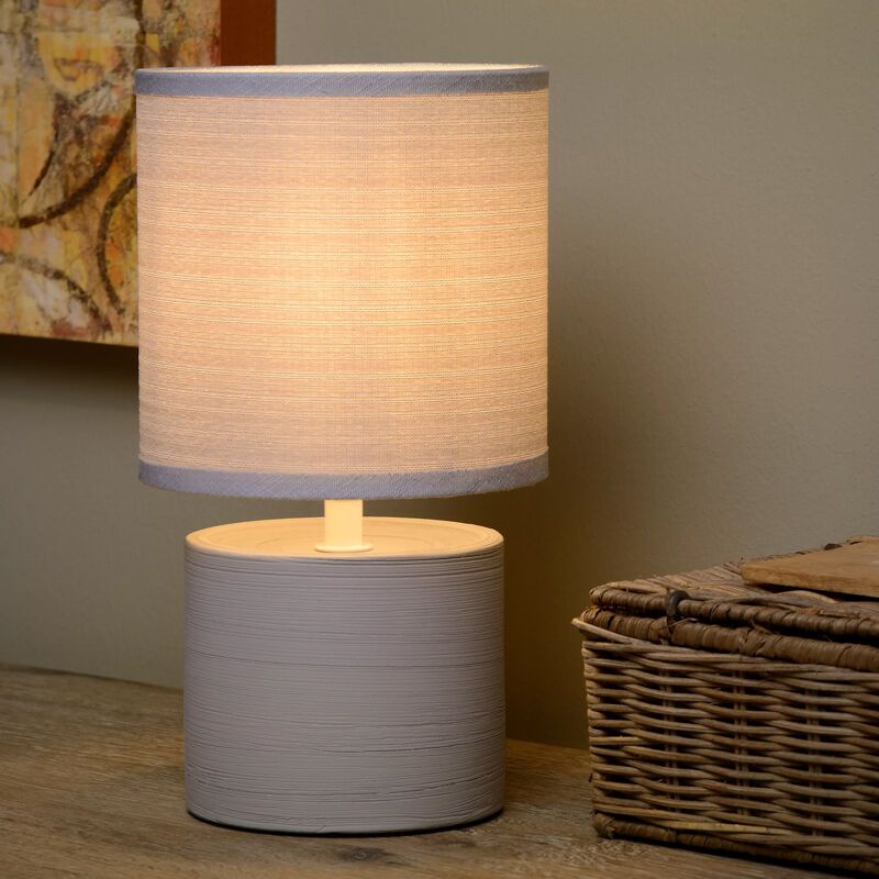 Lampe de table en céramique grise, Greasby, avec interrupteur
