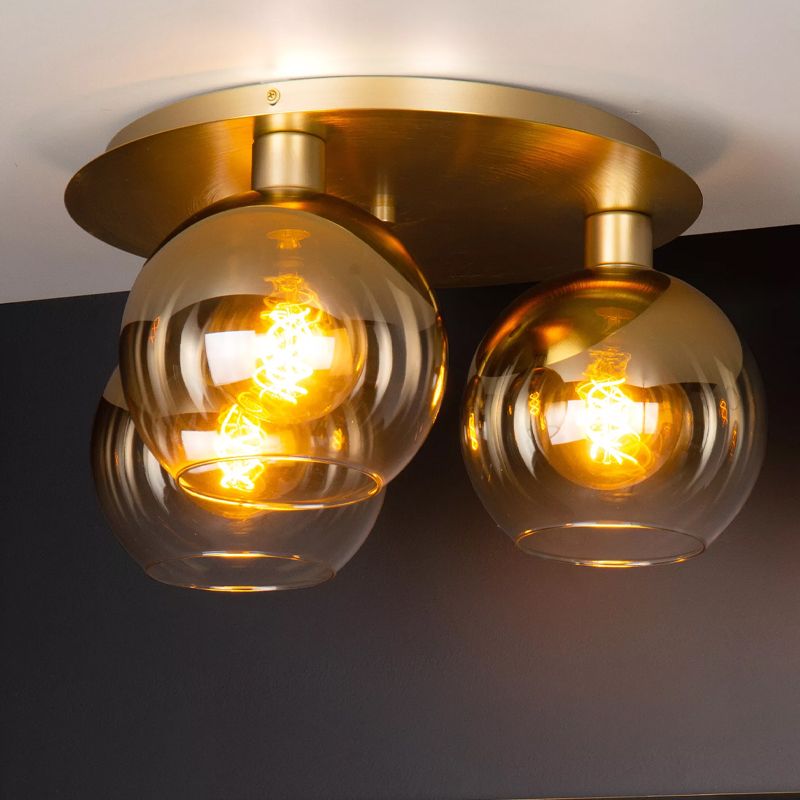 Lampe plafond rétro dorée, Marius Lampe plafond rétro dorée, Marius