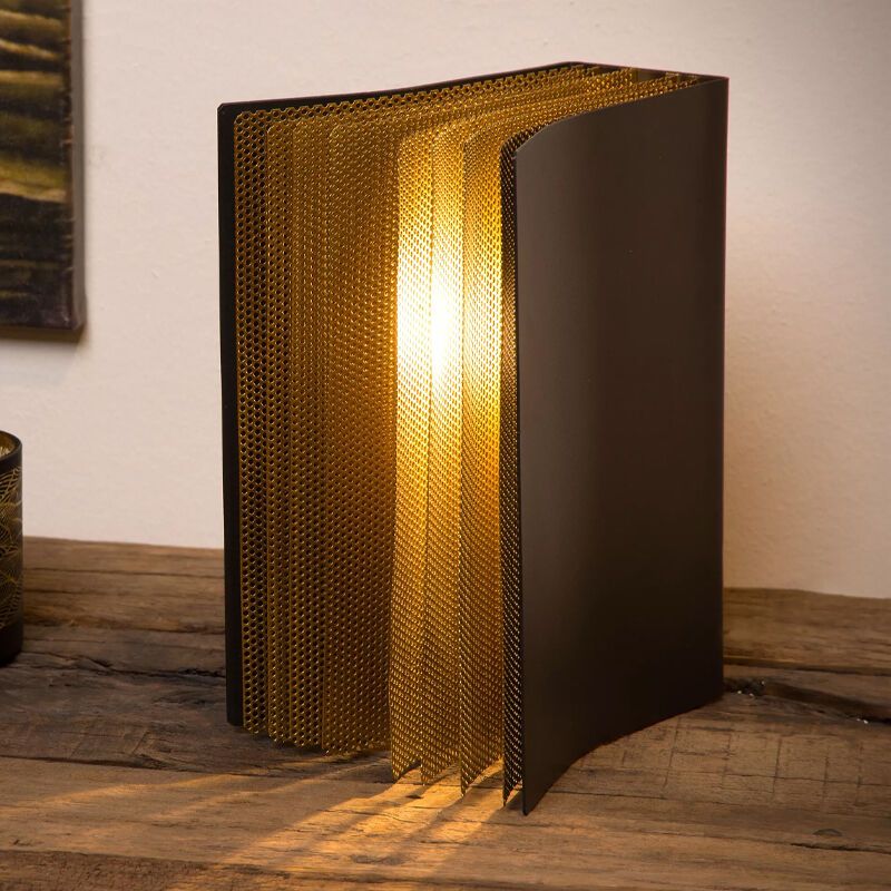 Lampe de table rétro dorée, Extravaganza Livret, avec interrupteur Lampe de table rétro dorée, Extravaganza Livret, avec interrupteur