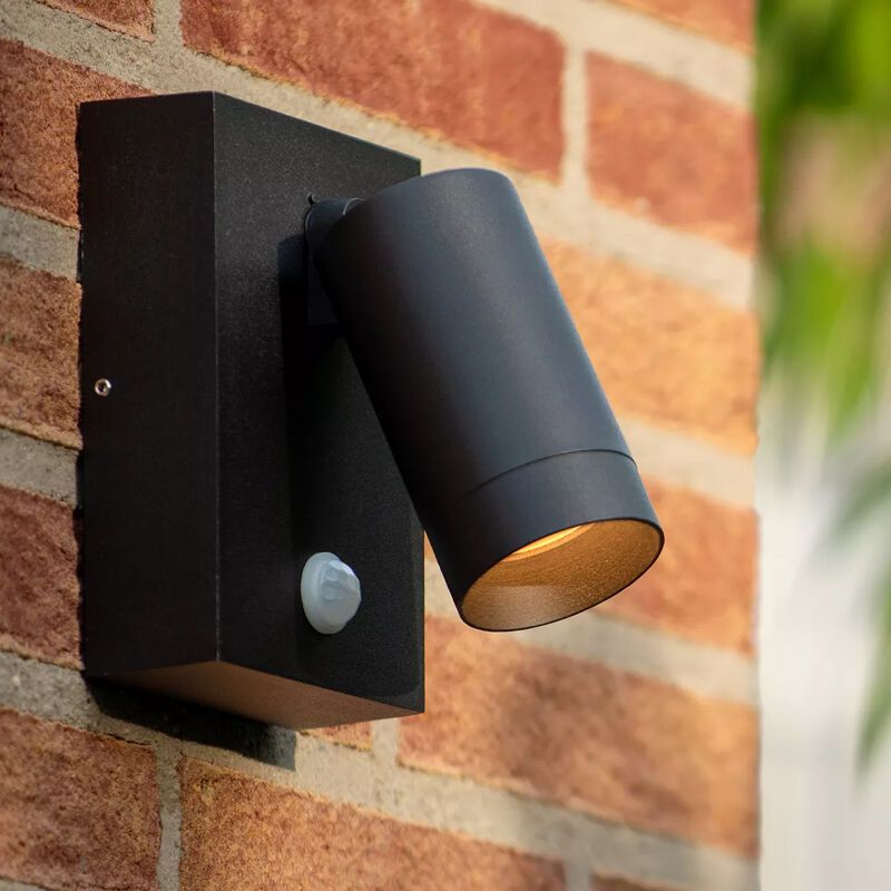Applique extérieur avec détecteur de mouvement moderne noire, Taylor, IP54
