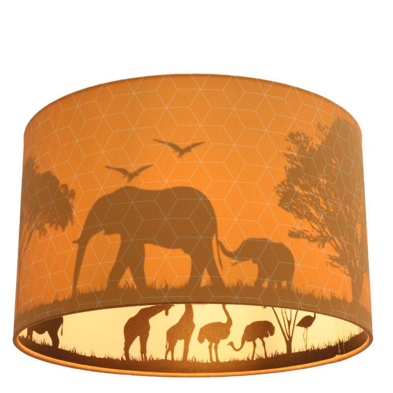 Plafonnier pour enfants orange en tissu, Safari Plafonnier pour enfants orange en tissu, Safari
