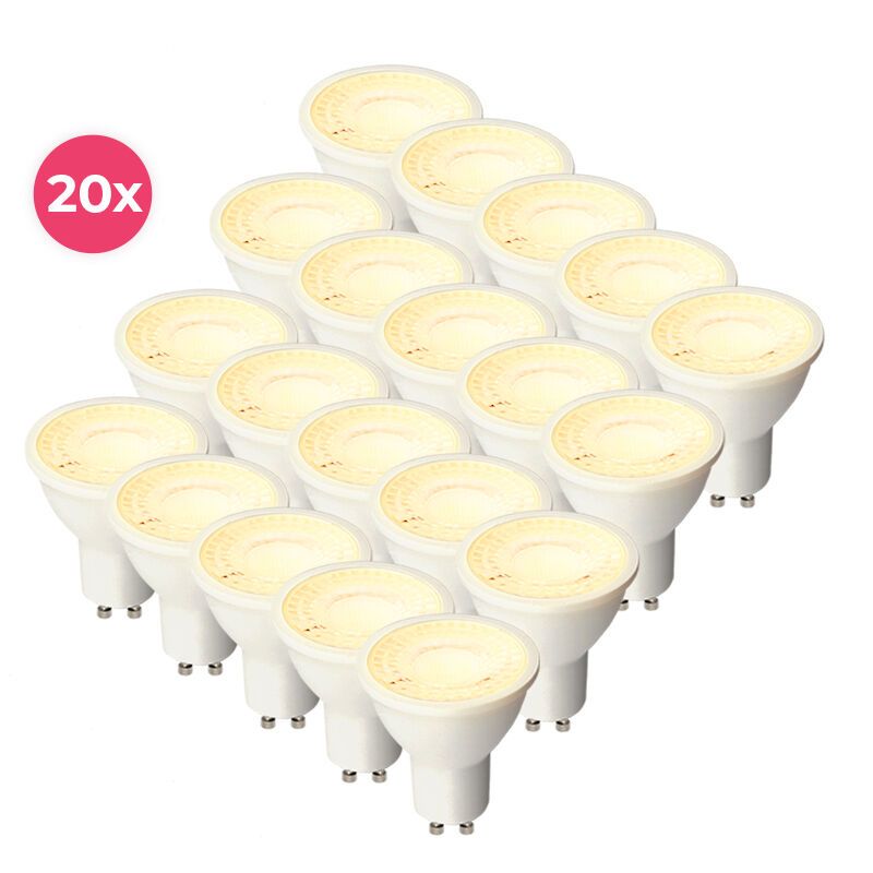20-pack blanc Dimmable GU10 LED Antonie, 5w, blanc chaud 20-pack blanc Dimmable GU10 LED Antonie, 5w, blanc chaud