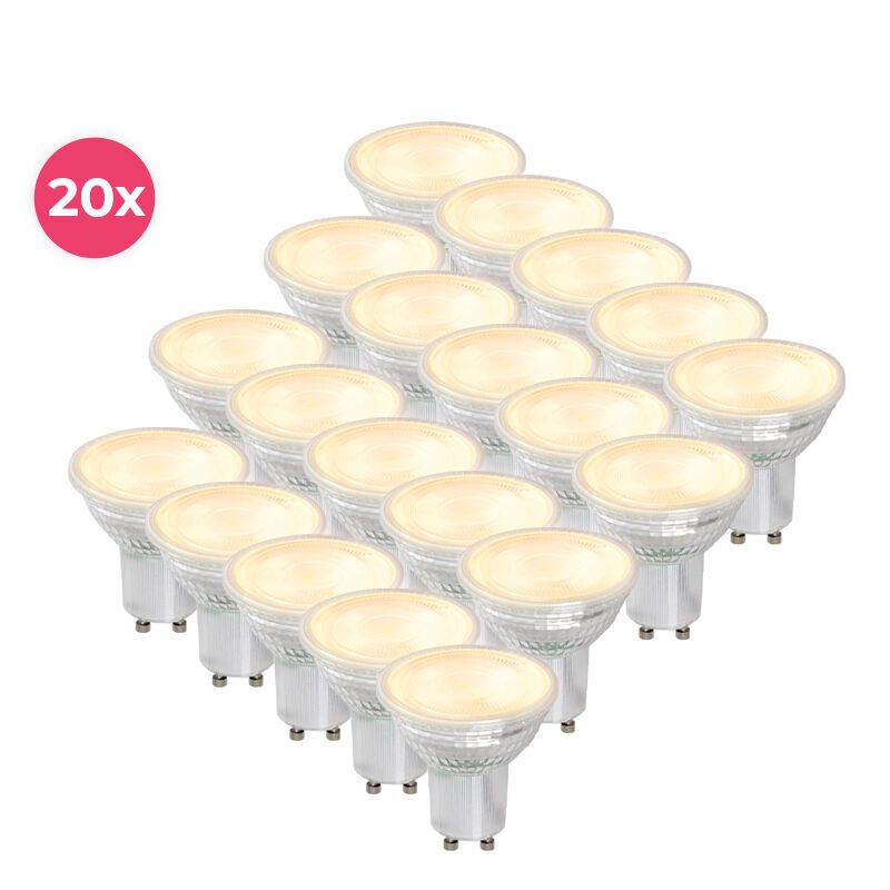 20-pack transparent de LED peut être obscurci GU10 Antonie, 5w, blanc chaud