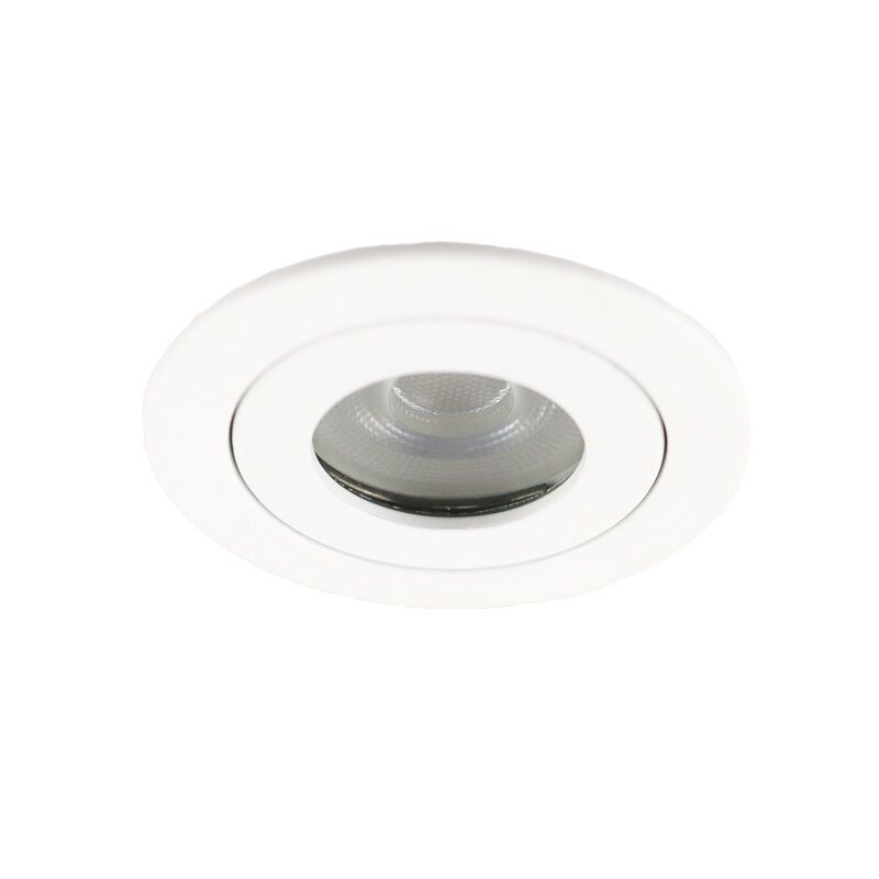 Spot encastré salle de bain blanc en aluminium, Dorx, IP44 Spot encastré salle de bain blanc en aluminium, Dorx, IP44