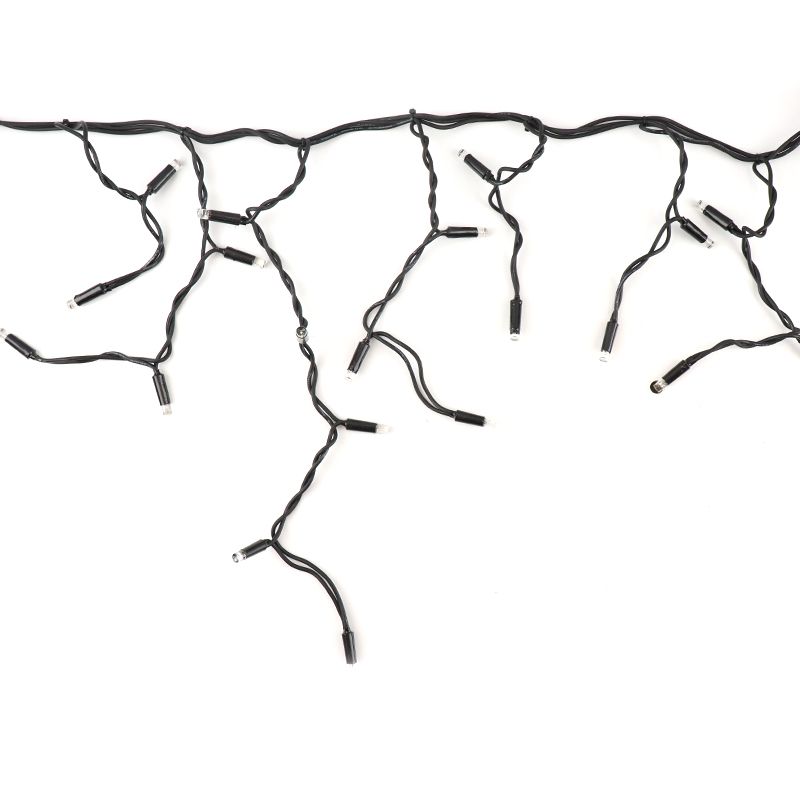 8m connectable glacon cordon noir ip67 50 cm de hauteur blanc chaud