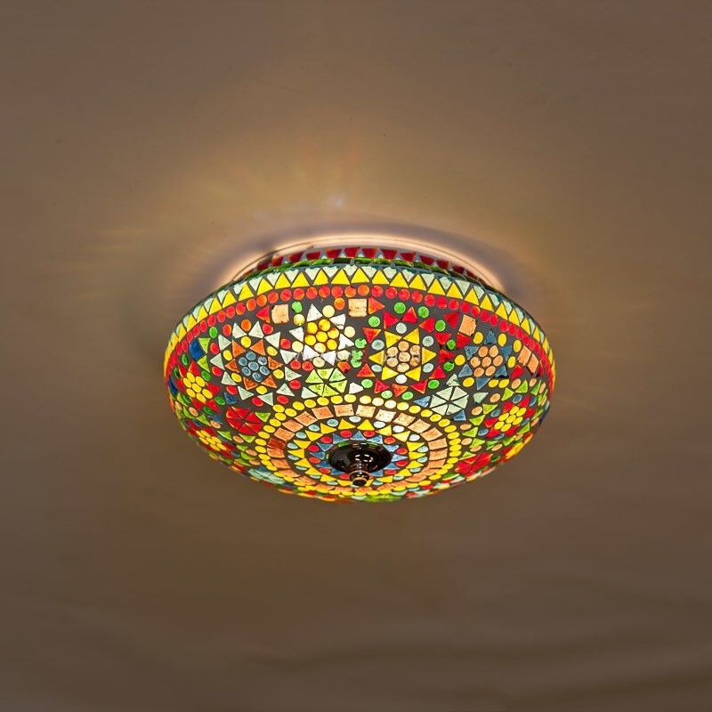 Lampe plafond orientale multicolore mosaïque, Mimoun