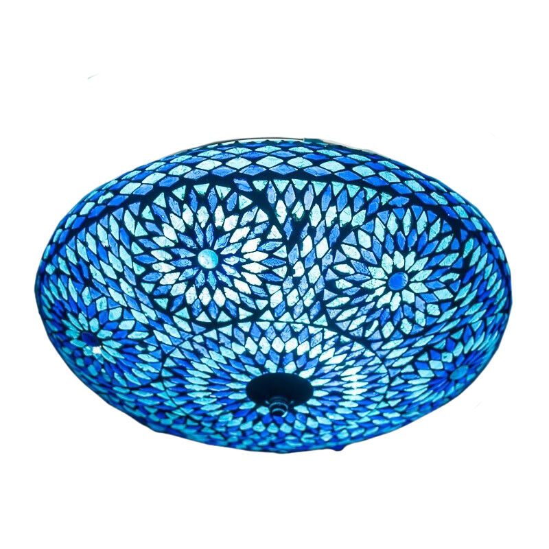 Lampe plafond orientale bleue mosaïque, Louay Lampe plafond orientale bleue mosaïque, Louay