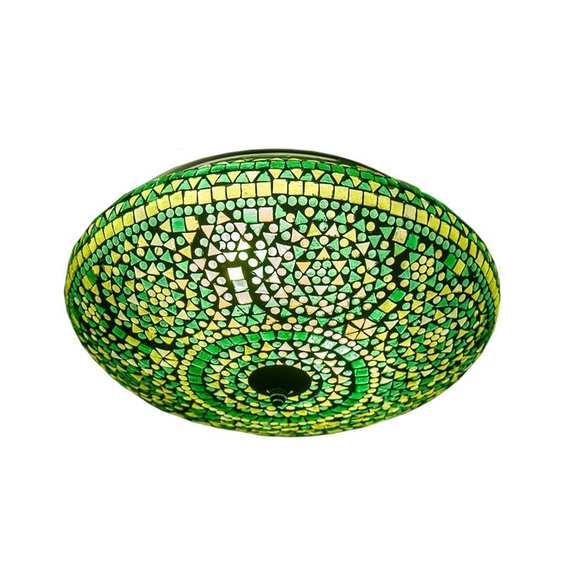 Lampe plafond orientale verte mosaïque, Louay Lampe plafond orientale verte mosaïque, Louay
