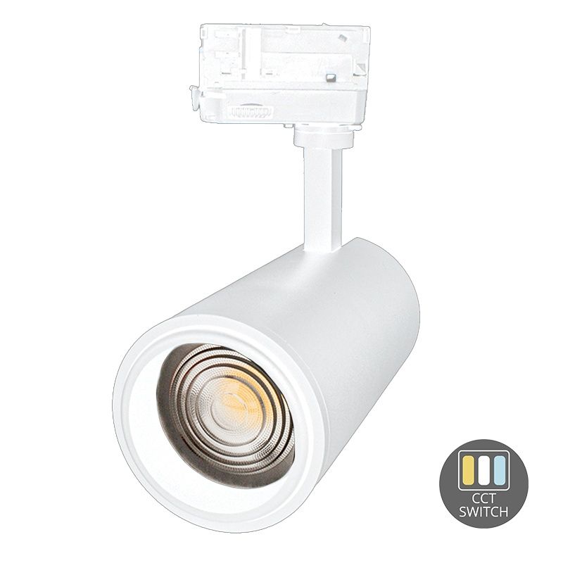 Spot blanc triphasé Rosella, 10W, interrupteur blanc, Pro Spot blanc triphasé Rosella, 10W, interrupteur blanc, Pro
