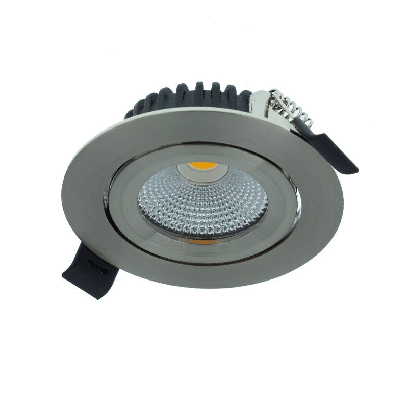 Downlight argenté en aluminium, Wimke, 5W, 2700K LED, IP44