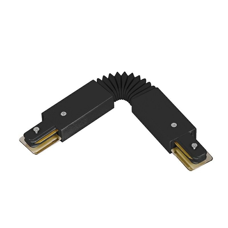 Connecteur flexible pour éclairage sur rail monophasé, noir