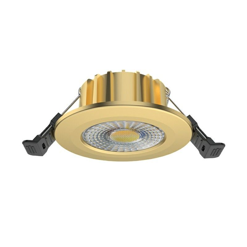 Downlight en aluminium laiton, Hobie, 6W, white switch LED, IP65