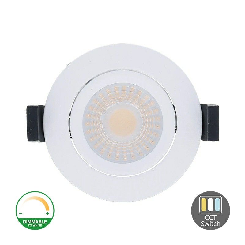 Downlight en aluminium blanc, Maite, 7W, white switch LED, IP65