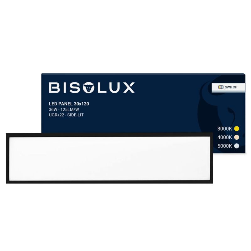 Panneau LED noir 30x120 - 125 lm/W - UGR<22 - blanc réglable Panneau LED noir 30x120 - 125 lm/W - UGR<22 - blanc réglable