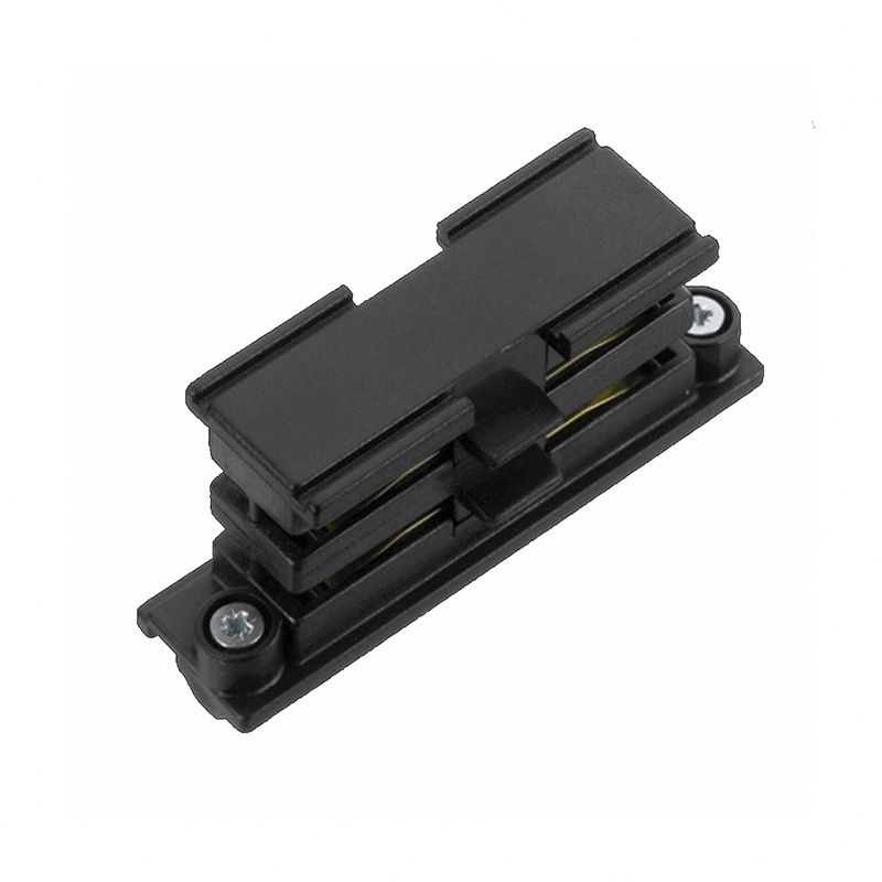 Connecteur interne en forme de I pour éclairage sur rail triphasé, noir, Pro