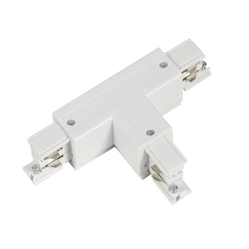 Connecteur en forme de T pour éclairage sur rail triphasé, gauche 1, blanc, Pro