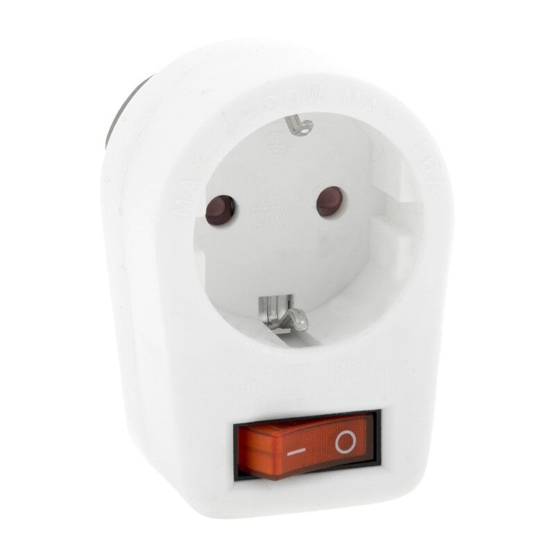 Prise interrupteur de mise à la terre lampe 10 / 16A, blanc Prise interrupteur de mise à la terre lampe 10 / 16A, blanc