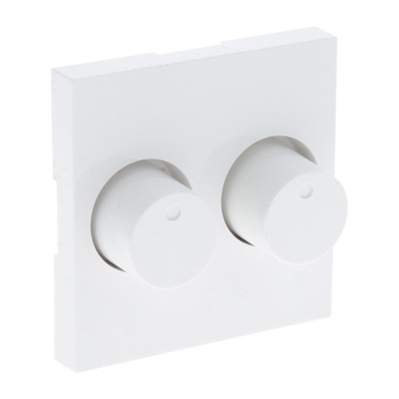 Plaque centrale Q-Link S-Line avec bouton gradateur duo, blanc polaire Plaque centrale Q-Link S-Line avec bouton gradateur duo, blanc polaire