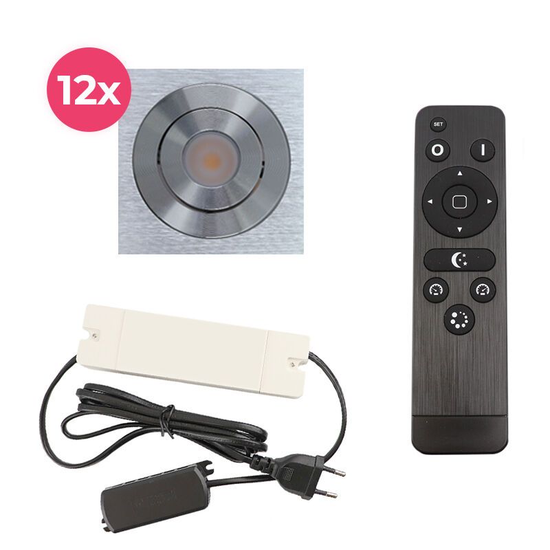 12 spots veranda orientable Rona carré, IP44, avec kit de connexion et télécommande, chromé 12 spots veranda orientable Rona carré, IP44, avec kit de connexion et télécommande, chromé