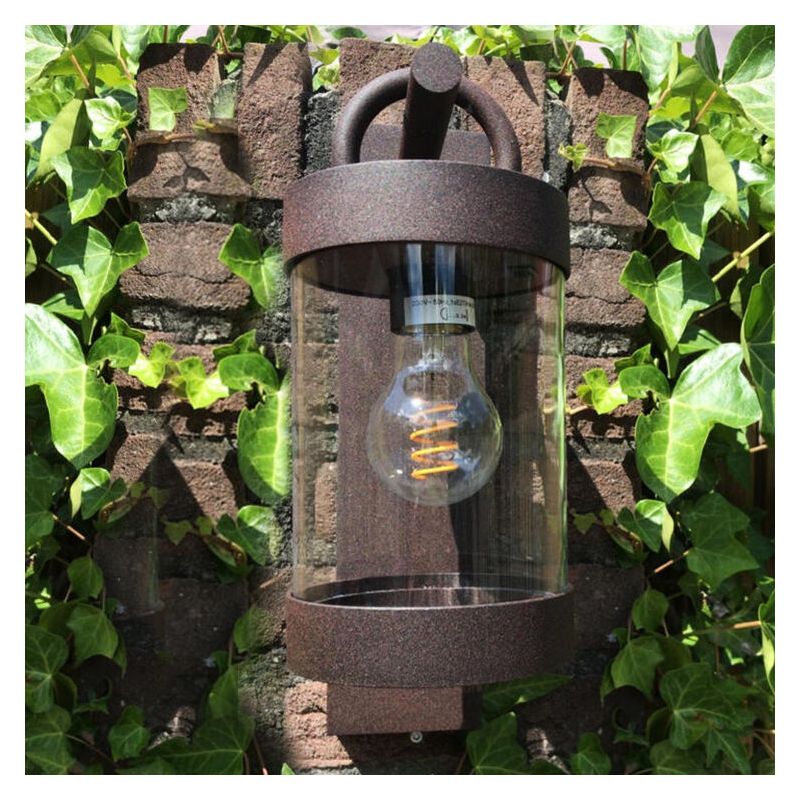 Applique extérieur avec capteur crépusculaire rustique couleur rouille, Sambesi, IP44