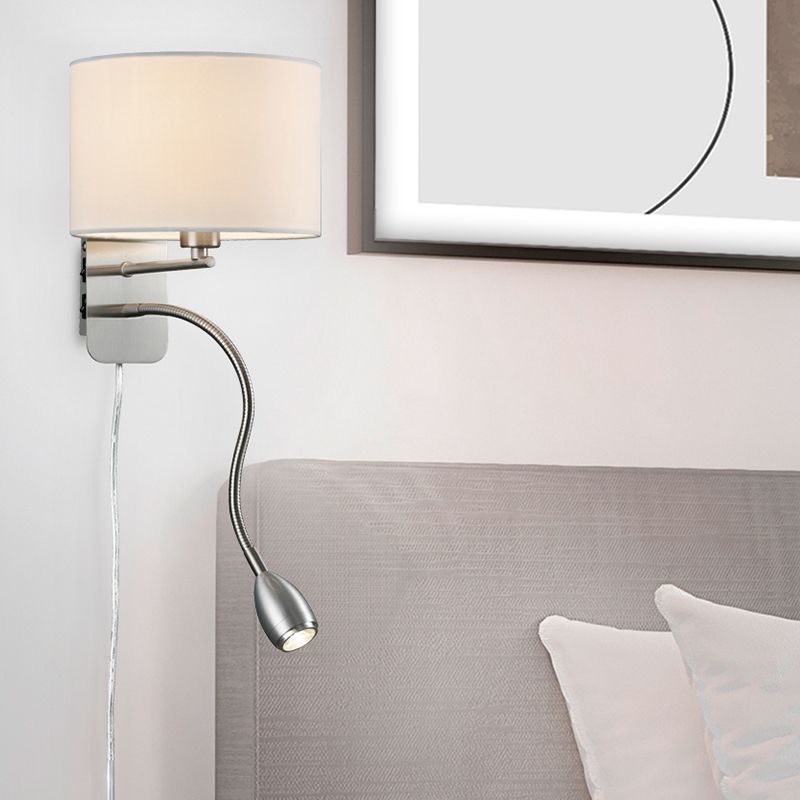 Applique murale en métal nickel, Ledbury, avec interrupteur