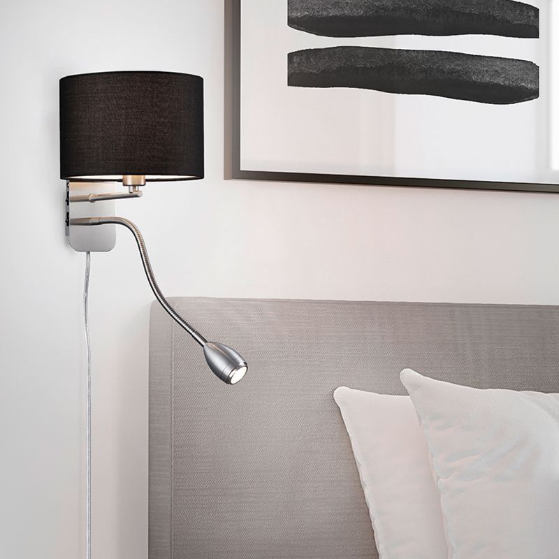 Applique murale en métal nickel, Ledbury, avec interrupteur Applique murale en métal nickel, Ledbury, avec interrupteur