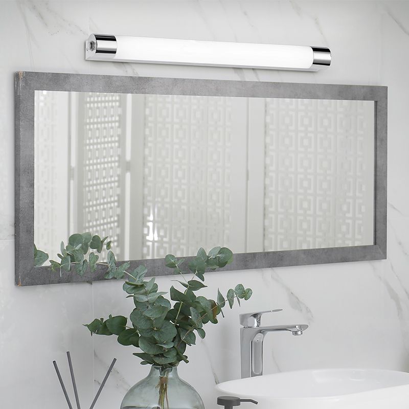 Plafonnier salle de bain en métal chromé, Ottavia, 6W, 3000K LED, IP44, avec interrupteur