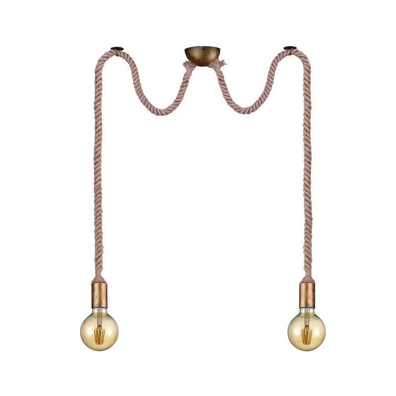 Suspension sans abat-jour rustique bronze, Inca