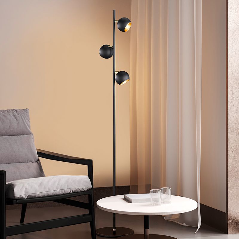 Lampadaire moderne noir, Prato, avec interrupteur